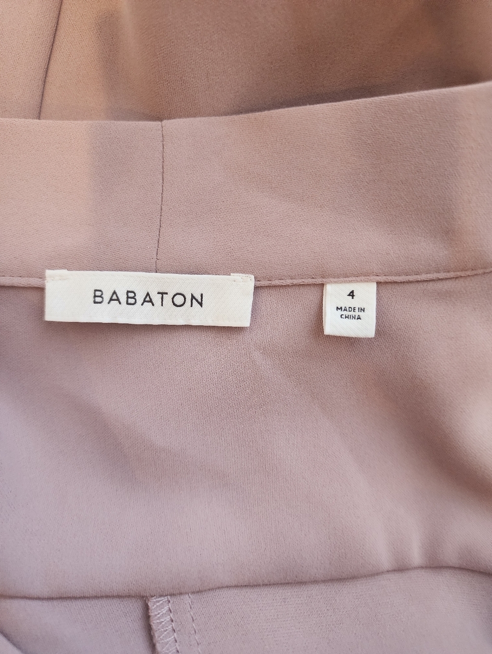 Babaton Blush Pink Sleeveless Mini Dress Faux Wrap Side Zipper Work Attire Sz 4 - Picture 4 of 16